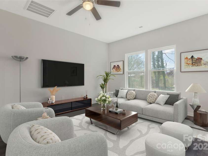 511 Roberts Street, Shelby, NC 28150.  MLS# CAR4232820, YatesRealty ID 26253. Virtually staged living room