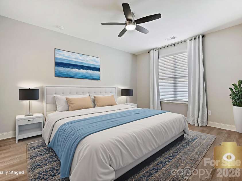 113 Park View Drive, Belmont, NC 28012.  MLS# CAR4352382, YatesRealty ID 2627. Virtually Staged Primary Bedroom