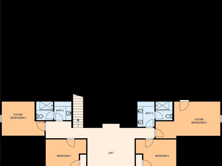 4208 Antioch Church Road, Weddington, NC 28104.  MLS# CAR4282332, YatesRealty ID 26291. Floorplan - Future space noted here will be finished to a bedroom additional full bath, and loft