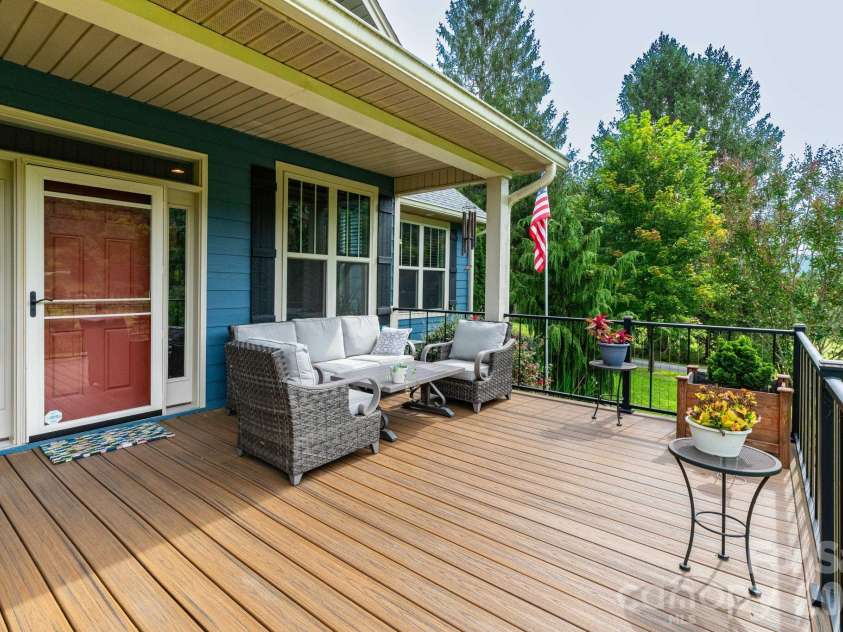 18 Hoye Lane, Candler, NC 28715.  MLS# CAR4345280, YatesRealty ID 26294. Front deck