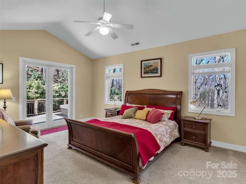 78 Aster Lane, Waynesville, NC 28786.  MLS# CAR4240828, YatesRealty ID 2630. Spacious Primary Ensuite on Main with Access to Hot Tub