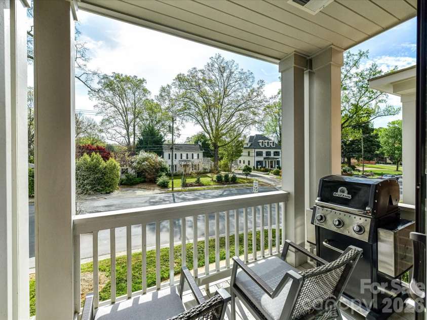 3074 Selwyn Avenue, Charlotte, NC 28209.  MLS# CAR4366300, YatesRealty ID 26301. Front balcony 