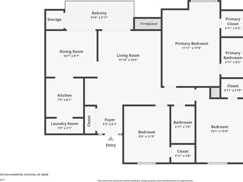 11023 Harrowfield Road, Charlotte, NC 28226.  MLS# CAR4385882, YatesRealty ID 26319. 