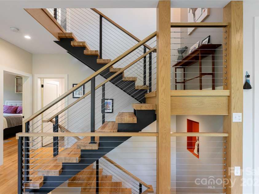 2057 Riceville Road, Asheville, NC 28805.  MLS# CAR4252672, YatesRealty ID 26320. Staircase detail
