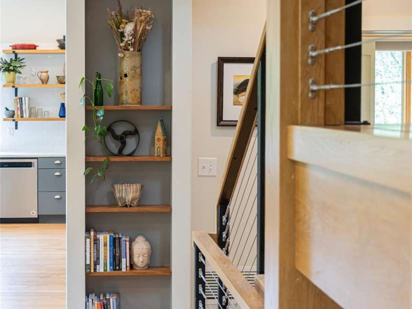 2057 Riceville Road, Asheville, NC 28805.  MLS# CAR4252672, YatesRealty ID 26320. Staircase detail