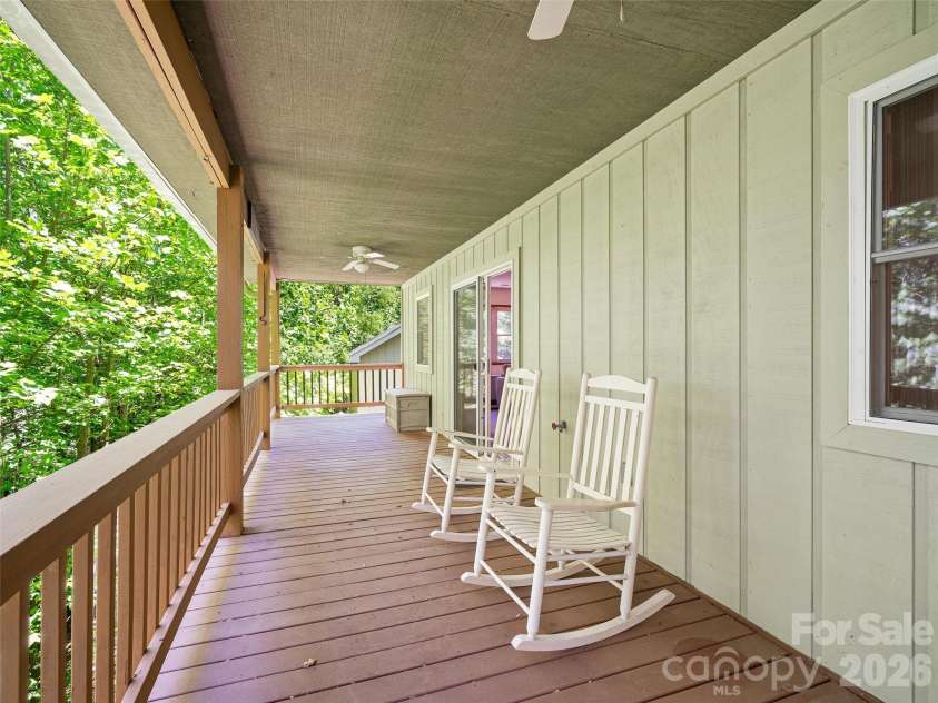 142 Wildflower Road, Spruce Pine, NC 28777.  MLS# CAR4384771, YatesRealty ID 26353. Covered Back Deck