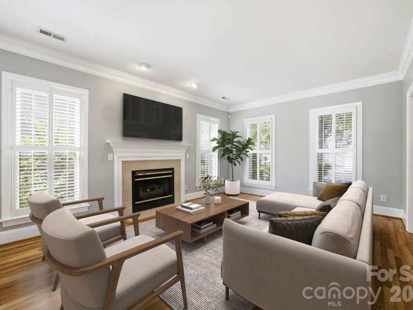 805 Celbridge Court, Charlotte, NC 28270.  MLS# CAR4386155, YatesRealty ID 26389. Virtual Staging - Living Room