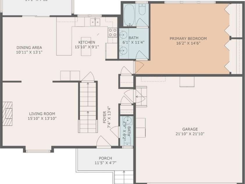 145 Fox Glen Drive, Arden, NC 28704.  MLS# CAR4134713, YatesRealty ID 26394. Main level floor plan