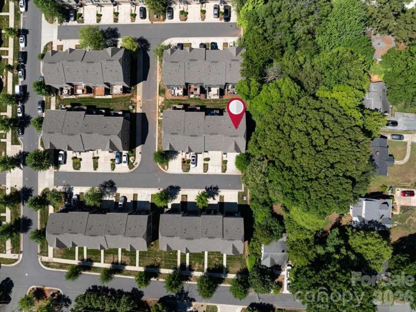 1641 Bark Branch Lane, Charlotte, NC 28205.  MLS# CAR4378680, YatesRealty ID 26433. End unit offering added privacy