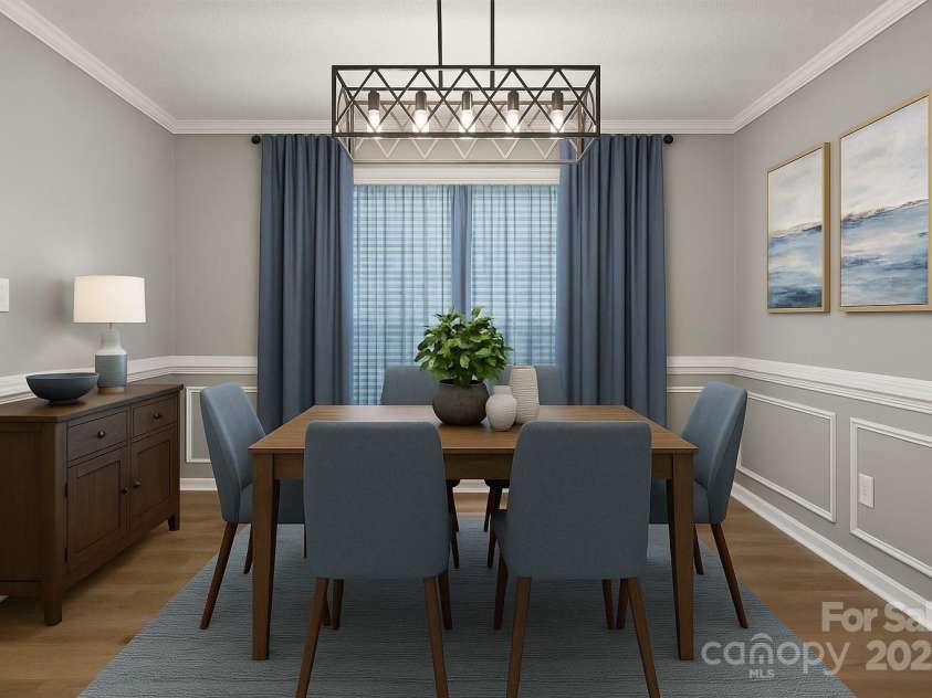 7621 Rolling Meadows Lane, Huntersville, NC 28078.  MLS# CAR4282500, YatesRealty ID 26448. VIRTUALLY STAGED DINING ROOM