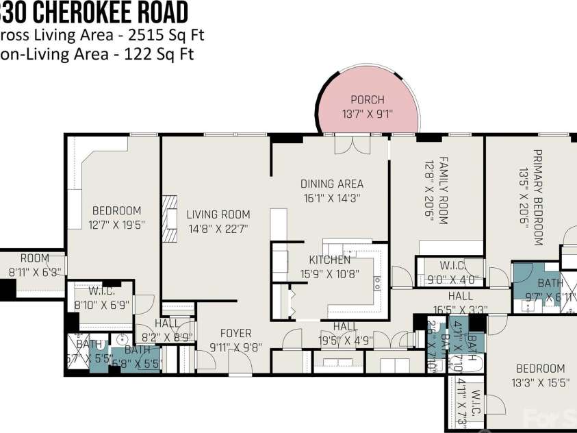 830 Cherokee Road, Charlotte, NC 28207.  MLS# CAR4278493, YatesRealty ID 26462. 
