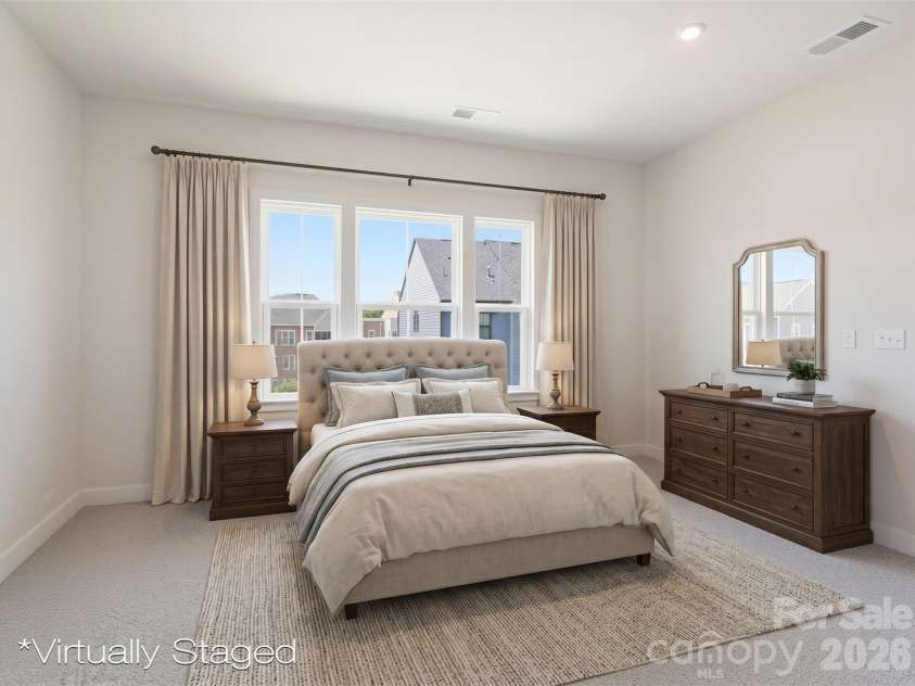 3616 Masonboro Street, Charlotte, NC 28206.  MLS# CAR4386585, YatesRealty ID 26468. 3rd floor primary bedroom - virtually staged