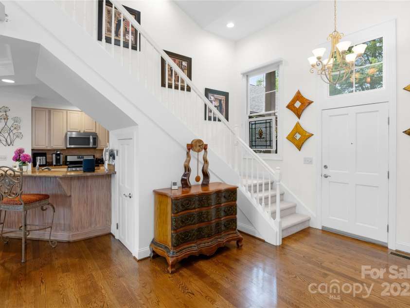 196 Pine Shadow Drive, Hendersonville, NC 28739.  MLS# CAR4274767, YatesRealty ID 26527. Foyer/stairway to guest room upstairs