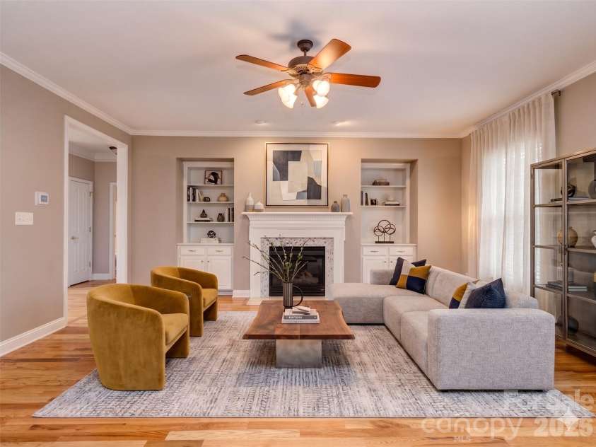6167 Four Wood Drive, Matthews, NC 28104.  MLS# CAR4383205, YatesRealty ID 26529. Great Room Virtually Staged