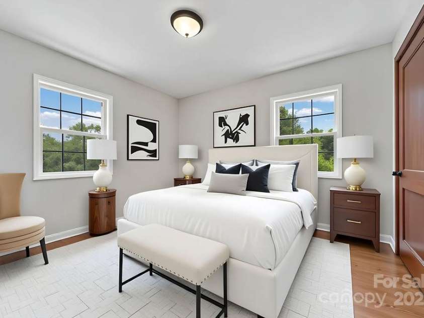 255 North Country Club Road, Brevard, NC 28712.  MLS# CAR4290219, YatesRealty ID 2656. Virtually staged bedroom