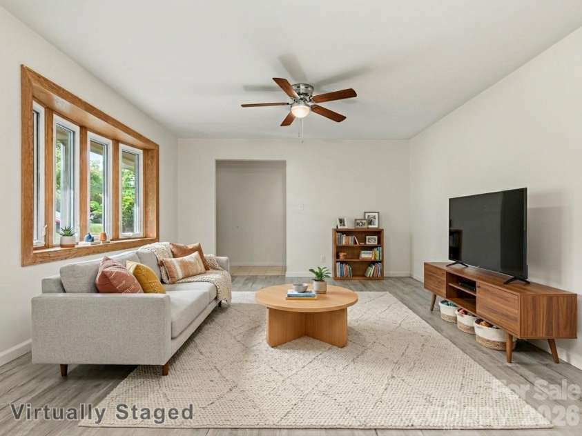 123 Castleton Lane, Hendersonville, NC 28791.  MLS# CAR4375976, YatesRealty ID 26560. Virtual Staging on Main Level Living Room