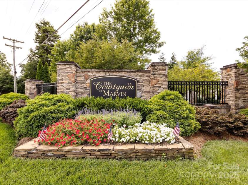 1313 Haywood Park Drive, Waxhaw, NC 28173.  MLS# CAR4279018, YatesRealty ID 26575. Entrance of the Community The Courtyards of Marvin