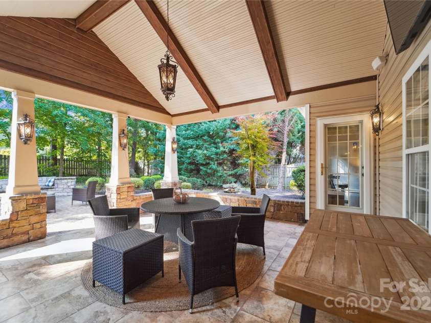 1237 Saint Johns Avenue, Matthews, NC 28104.  MLS# CAR4273618, YatesRealty ID 26593. Covered Back Porch