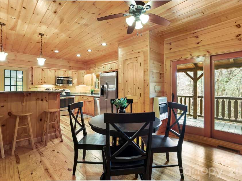 213 Big Valley Road, Pisgah Forest, NC 28768.  MLS# CAR4353319, YatesRealty ID 26629. Dining area