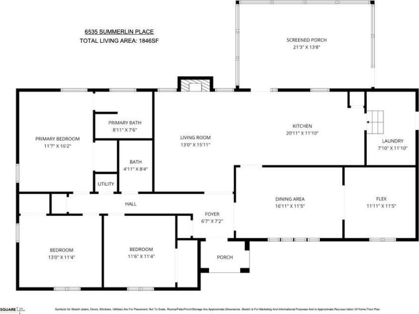 6535 Summerlin Place, Charlotte, NC 28226.  MLS# CAR4378322, YatesRealty ID 26632. 