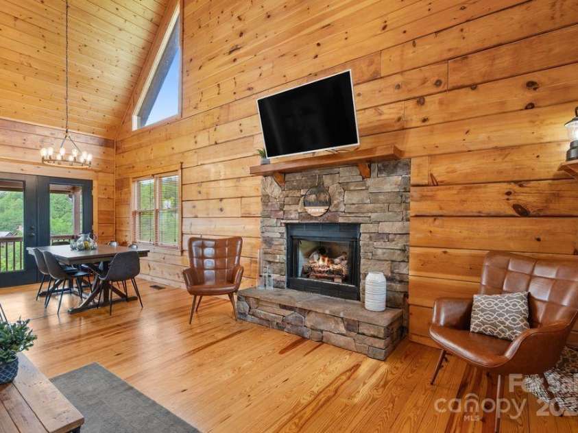 81 Scenic Wolf Drive, Mars Hill, NC 28754.  MLS# CAR4266287, YatesRealty ID 26649. Cozy fireplace