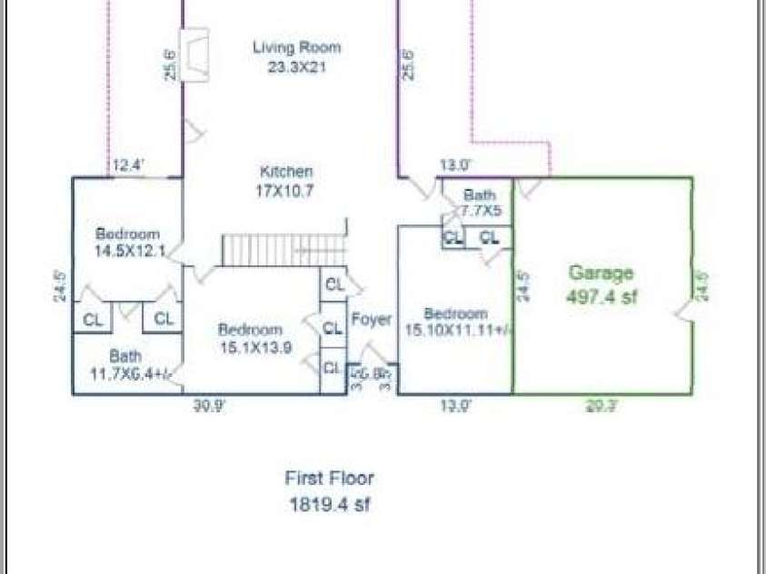 3248 Lake Shore Road, Denver, NC 28037.  MLS# CAR4263947, YatesRealty ID 26661. Floor plan_main level