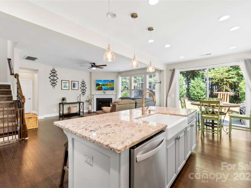 183 Rustling Waters Drive, Mooresville, NC 28117.  MLS# CAR4303069, YatesRealty ID 2667. Recessed lighting and pretty pendants