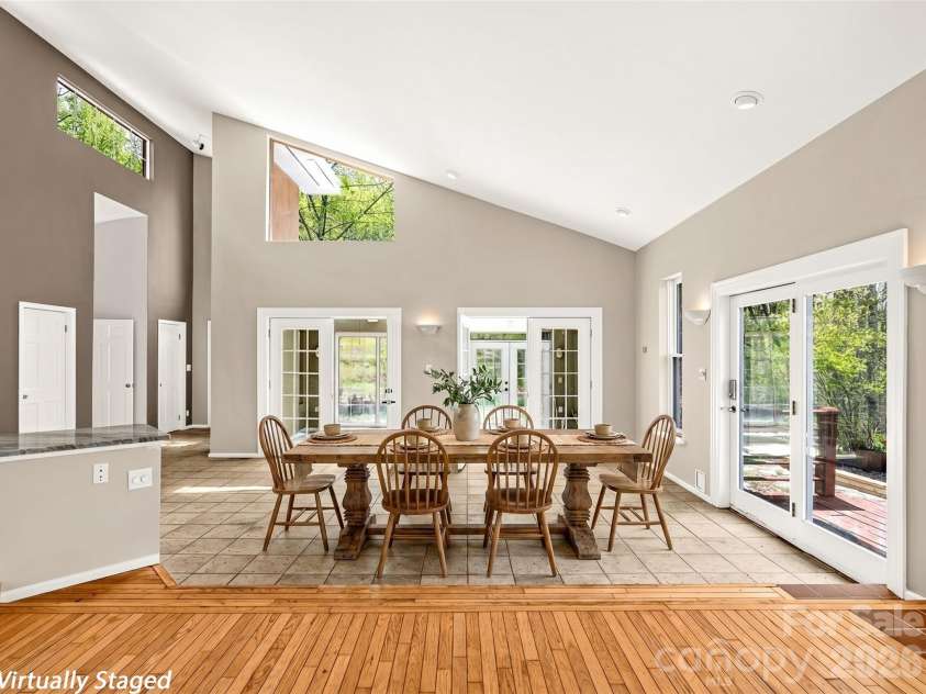 76 Raven Rock Lane, Marshall, NC 28753.  MLS# CAR4369847, YatesRealty ID 26680. Extra large dining area virtually staged