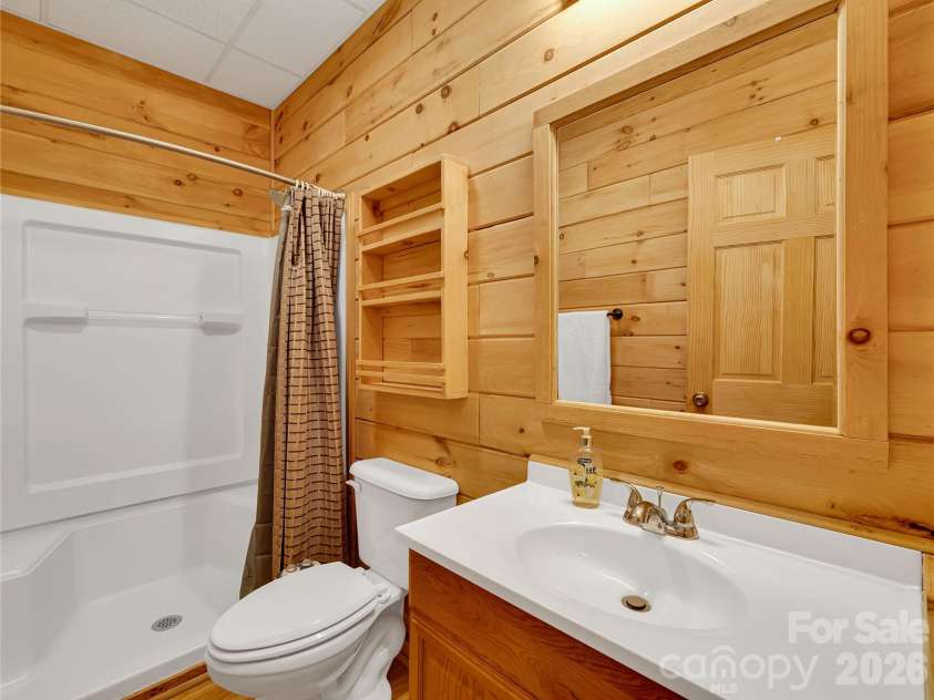586 Tanglewood Lane, Saluda, NC 28773.  MLS# CAR4376488, YatesRealty ID 26681. Lower-Level Full Bathroom