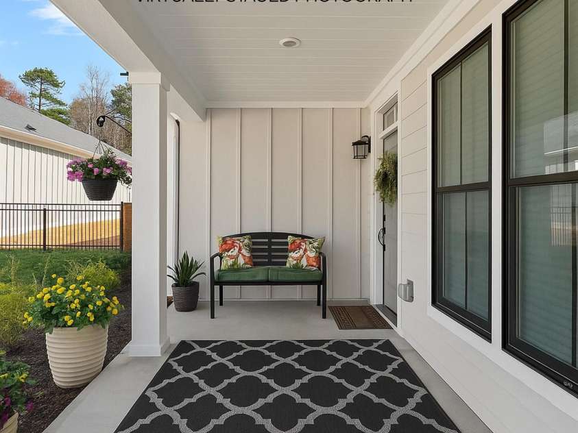 218 Alenda Lux Circle, Mooresville, NC 28115.  MLS# CAR4235396, YatesRealty ID 26739. VIRTUALLY STAGED PORCH