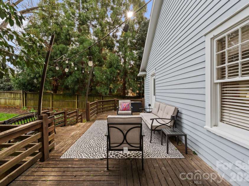 1207 Buchanan Street, Charlotte, NC 28203.  MLS# CAR4335653, YatesRealty ID 2674. Rear Deck 