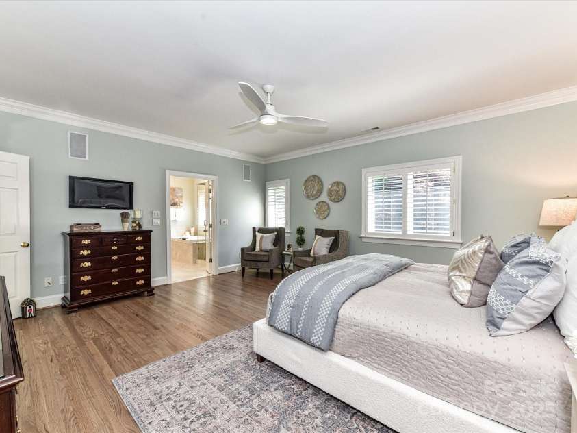14650 Trading Path Way, Charlotte, NC 28277.  MLS# CAR4249159, YatesRealty ID 26743. New overhead fan and lovely plantation shutters on the windows