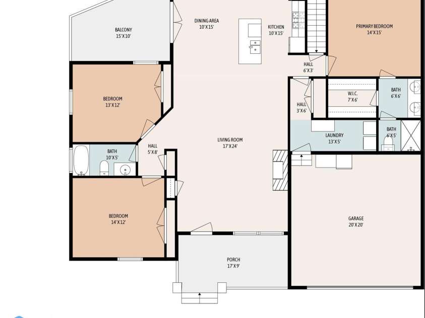 12 Asher Lane, Arden, NC 28704.  MLS# CAR4272445, YatesRealty ID 26758. 12 Asher Main Level Floor Plan