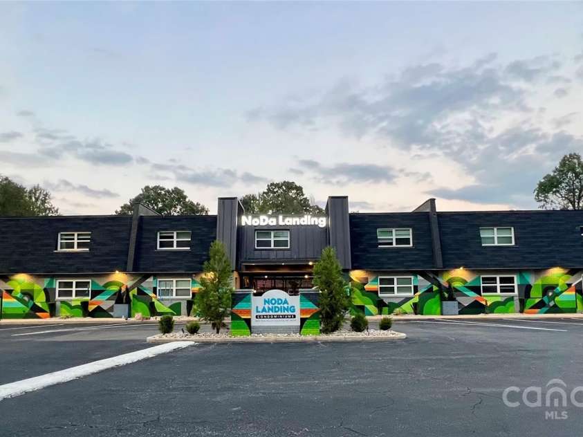 2000 Patio Court, Charlotte, NC 28205.  MLS# CAR4270954, YatesRealty ID 2677. Colorful mural painted by local artists creates an inviting entrance