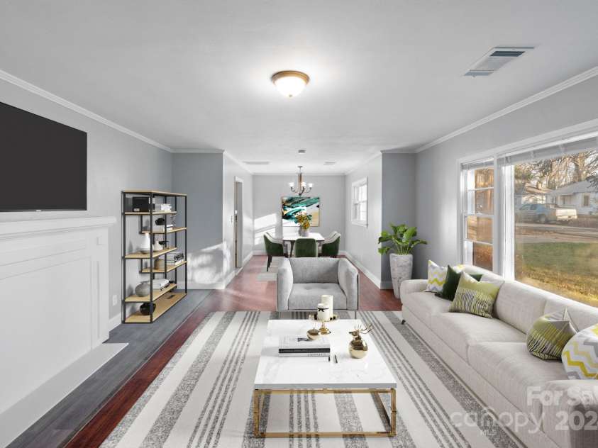 634 Colston Street, Albemarle, NC 28001.  MLS# CAR4208845, YatesRealty ID 2685. Staged Living room