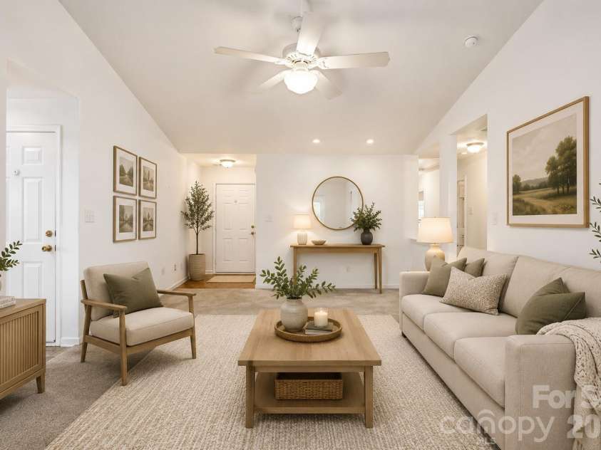 4225 Hogan Lane, Fort Mill, SC 29707.  MLS# CAR4385941, YatesRealty ID 26876. Virtually staged living room