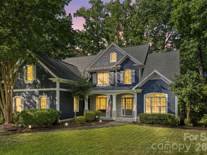 7653 Juniper Lane, Denver, NC 28037.  MLS# CAR4383486, YatesRealty ID 26879. Twilight front of house