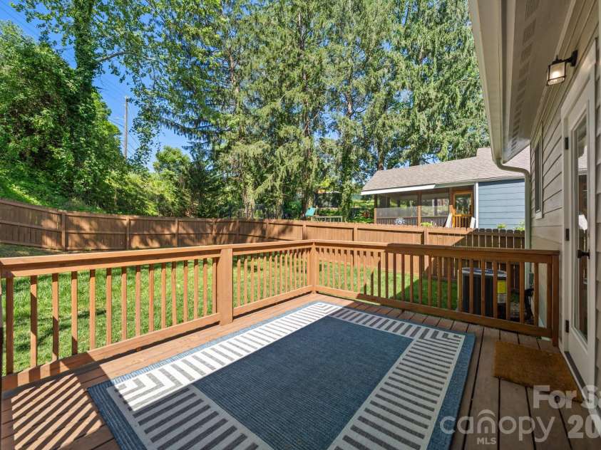 445 Governors View Road, Asheville, NC 28805.  MLS# CAR4383866, YatesRealty ID 26886. Back Deck for Grilling and Entertaining