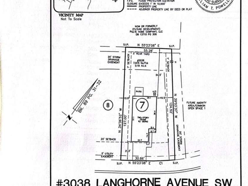 3038 Langhorne Avenue, Concord, NC 28027.  MLS# CAR4385754, YatesRealty ID 26897. Plat Map