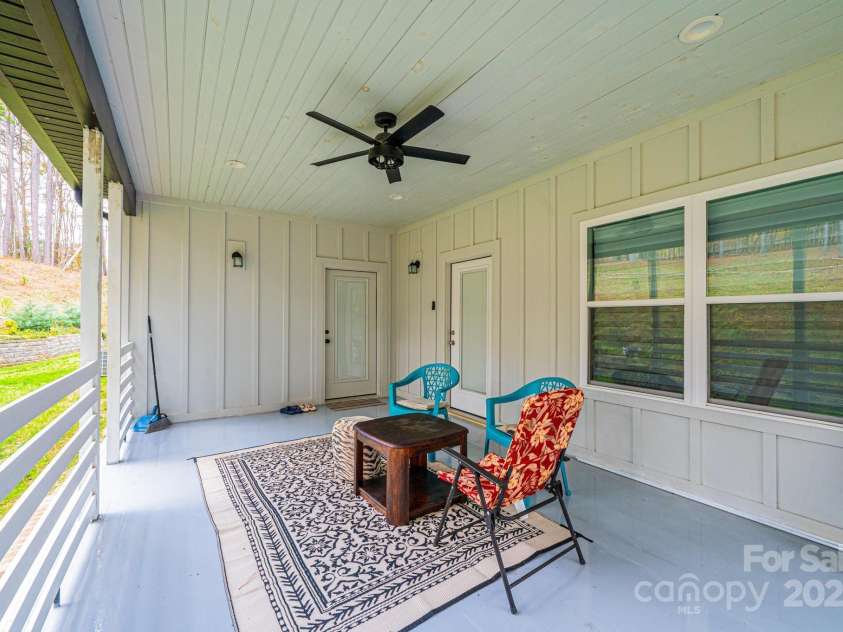 100 White Fawn Circle, Granite Falls, NC 28630.  MLS# CAR4200068, YatesRealty ID 269. Rear Porch off the Primary Bedroom and the Kitchen