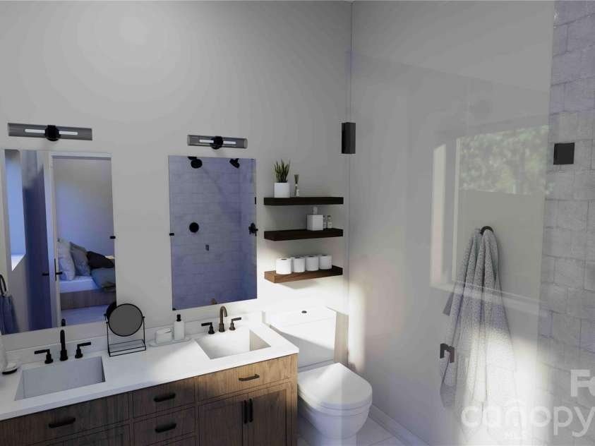 611 Storybook Villas Trail, Asheville, NC 28804.  MLS# CAR4325306, YatesRealty ID 2690. Main level bathroom rendering