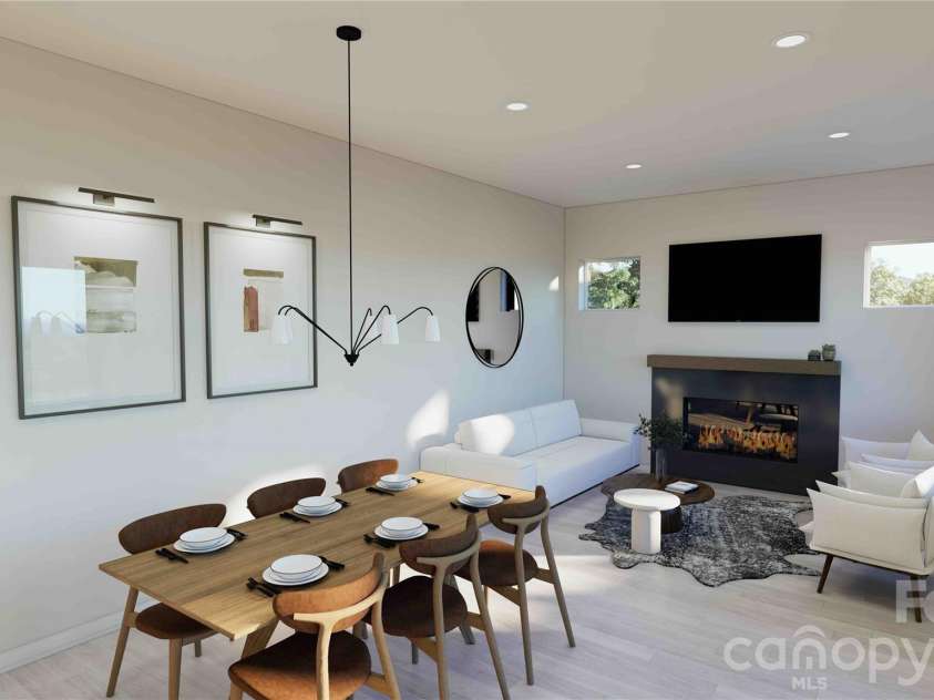 611 Storybook Villas Trail, Asheville, NC 28804.  MLS# CAR4325306, YatesRealty ID 2690. Main level living room rendering