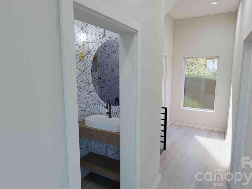 611 Storybook Villas Trail, Asheville, NC 28804.  MLS# CAR4325306, YatesRealty ID 2690. Main level powder bathroom rendering
