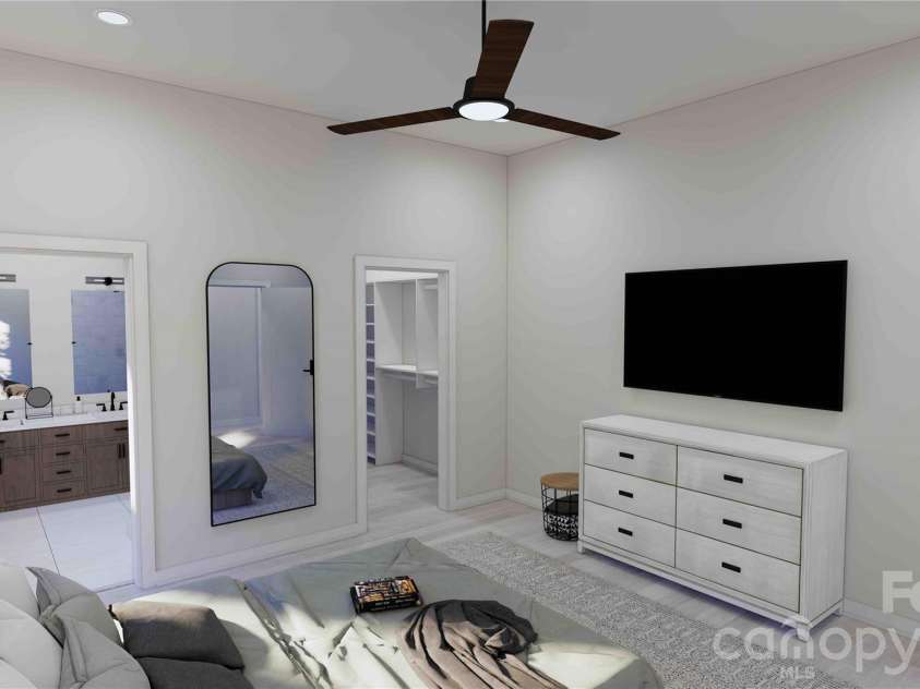 611 Storybook Villas Trail, Asheville, NC 28804.  MLS# CAR4325306, YatesRealty ID 2690. Main level Primary suite rendering