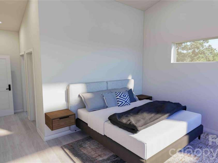 611 Storybook Villas Trail, Asheville, NC 28804.  MLS# CAR4325306, YatesRealty ID 2690. Upper level front bedroom rendering