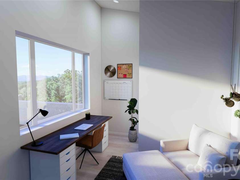 611 Storybook Villas Trail, Asheville, NC 28804.  MLS# CAR4325306, YatesRealty ID 2690. Upper level guest bedroom/office rendering
