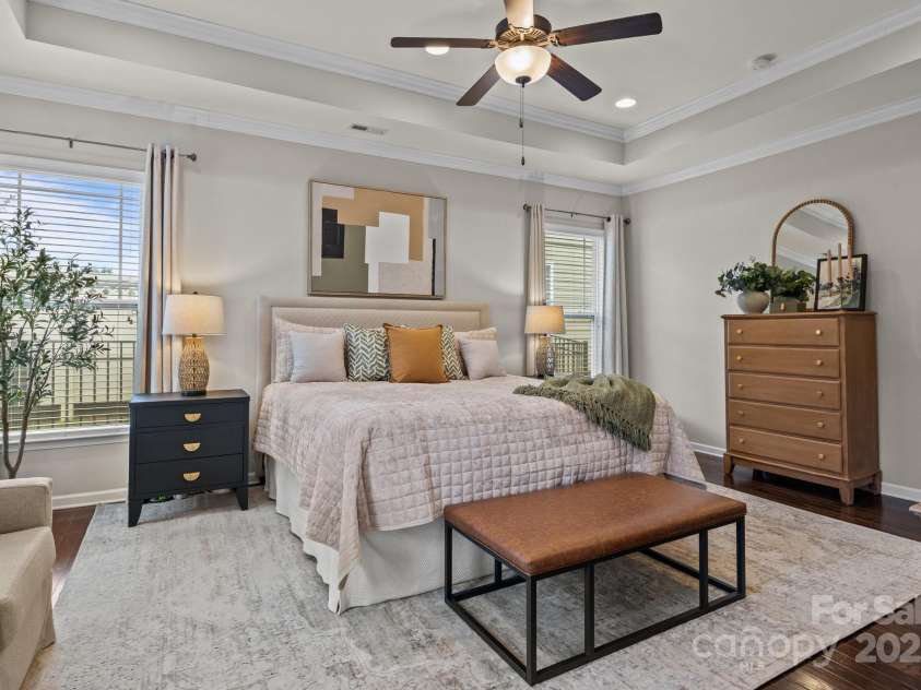 16034 Rushwick Drive, Huntersville, NC 28078.  MLS# CAR4262990, YatesRealty ID 26972. Gorgeous primary suite with huge walk-in closet