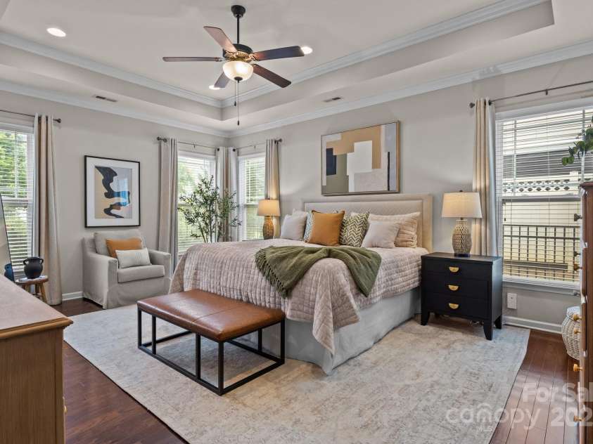16034 Rushwick Drive, Huntersville, NC 28078.  MLS# CAR4262990, YatesRealty ID 26972. Primary bedroom tucked at back of house