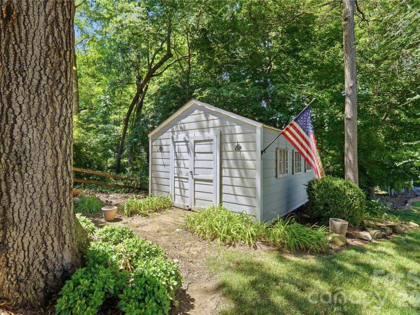 157 Lighthouse Road, Mount Holly, NC 28120.  MLS# CAR4379658, YatesRealty ID 26991. Backyard storage shed