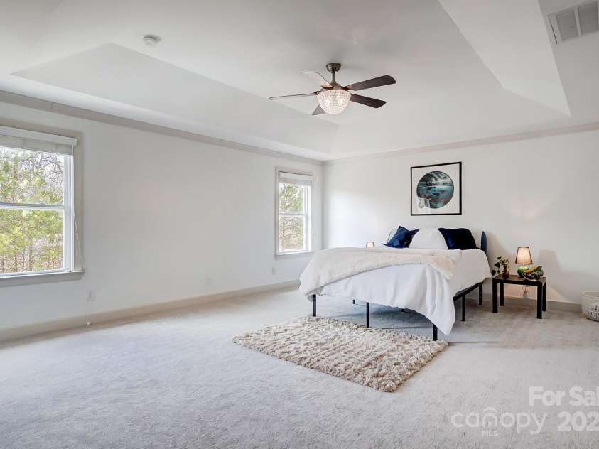 5006 Sand Trap Court, Monroe, NC 28112.  MLS# CAR4225761, YatesRealty ID 26996. Primary bedrm with tray ceiling